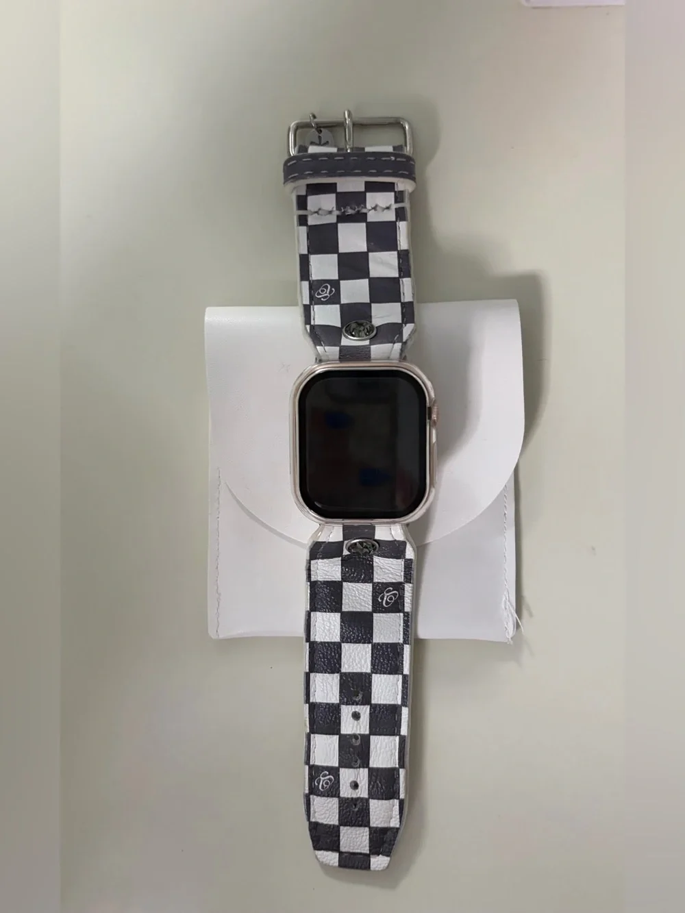 Spark*l Bands Sz 2 Charcoal Grey and White mini checks Apple Watch band